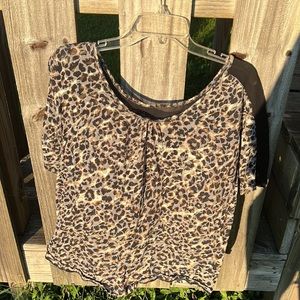 Sheer cheetah print express top size small